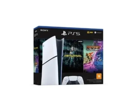 [Com Cashback R$ 2861]Console Playstation 5 Slim Sony, Ssd 1tb, Edio Digital, Com Controle Sem Fio Dualsense, Branco + 2 Jogos Digitais - 1000038914